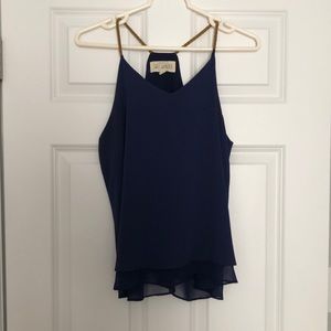 Navy String Strap Tank